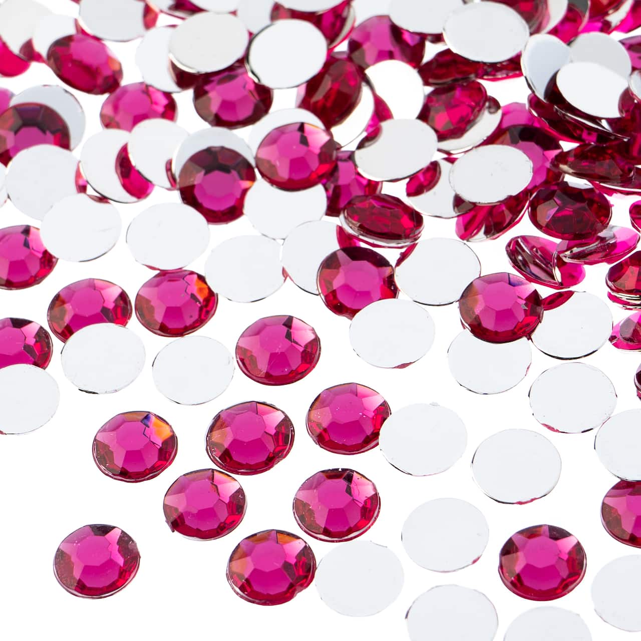John Bead 8mm Acrylic Round Flat Back Rhinestones, 1,000ct.